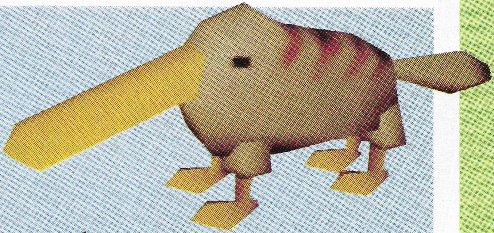 An enemy called the Camopus. It's a platypus with the ability to blend into its environment. An enemy called the Camopus. It's a platypus with the ability to blend into its environment.