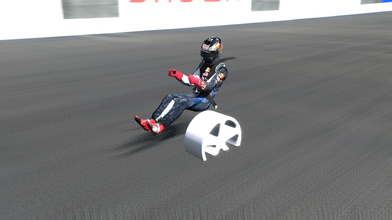 An upclose screenshot of the "vehicle" during gameplay. Note the driver's position once again and also the driver model. An upclose screenshot of the "vehicle" during gameplay. Note the driver's position once again and also the driver model.