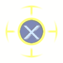 small round cursor with x small round cursor with x