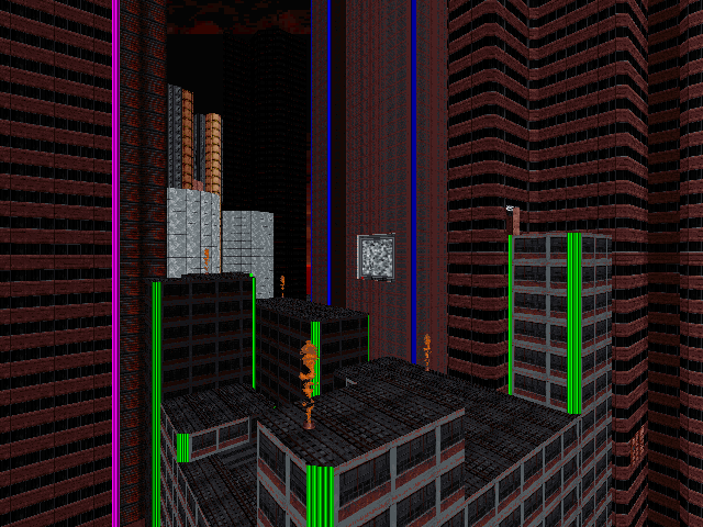 Neon buildings rooftops. Neon buildings rooftops.