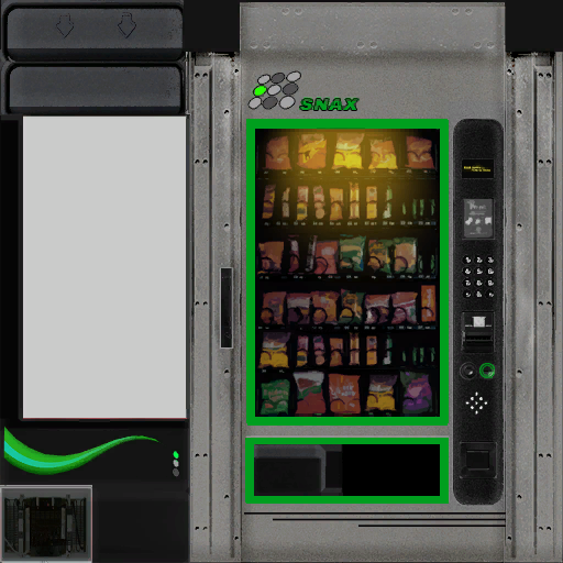 Green vending machine.