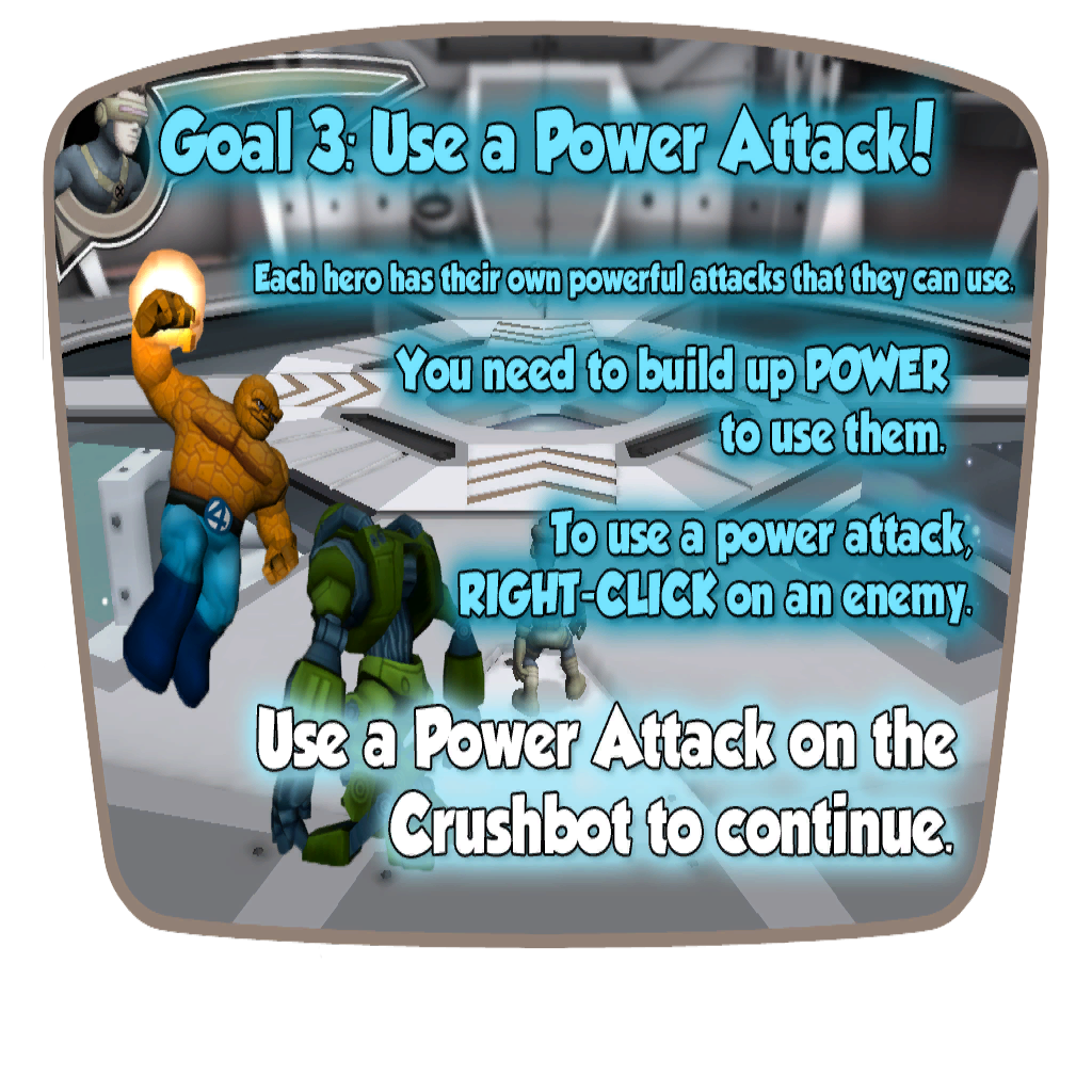 Use a powerful attack to beat some robots up.