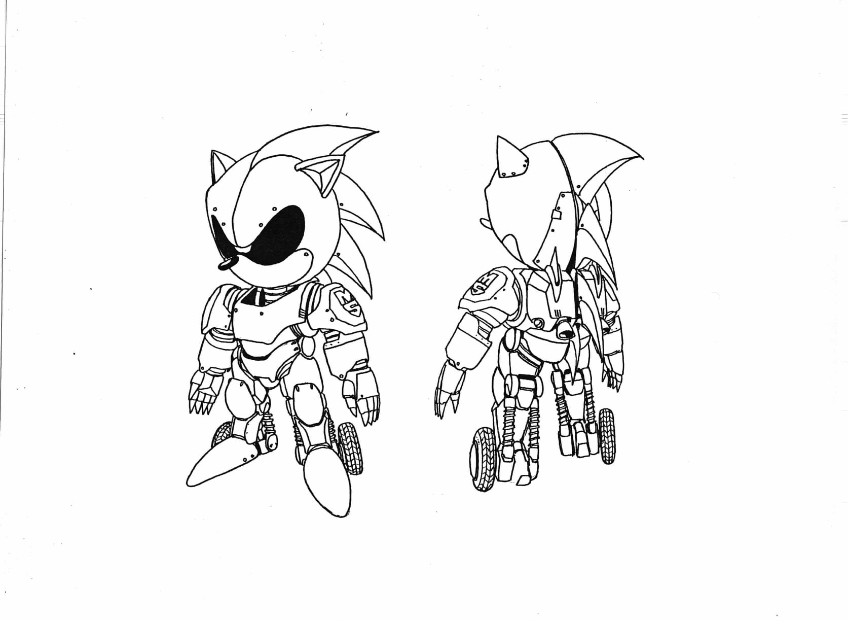 Turnarounds of Mecha Sonic. Turnarounds of Mecha Sonic.