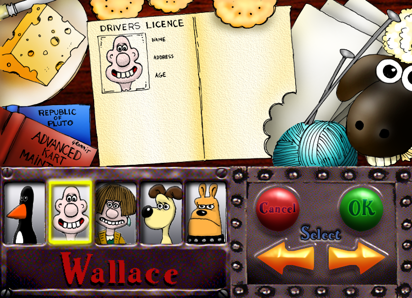 Character selection screen. Character selection screen.