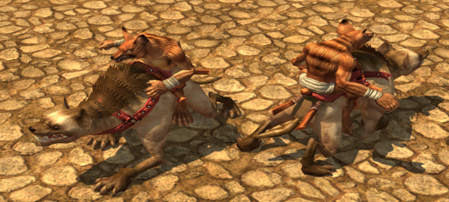 Mounted Jackalman mesh in the Editor
