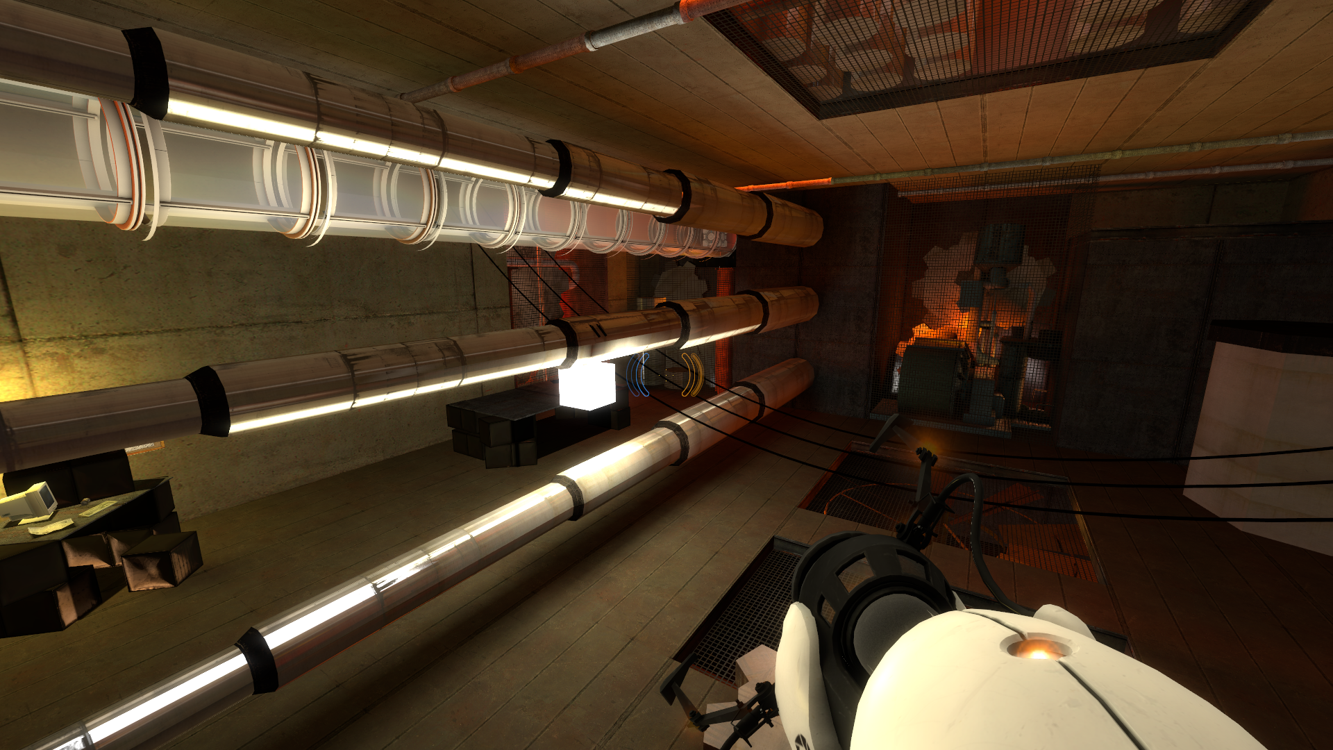 A slight overview of the map, showing the vacuum tubes using the cube dropper rather than their own assets. A slight overview of the map, showing the vacuum tubes using the cube dropper rather than their own assets.