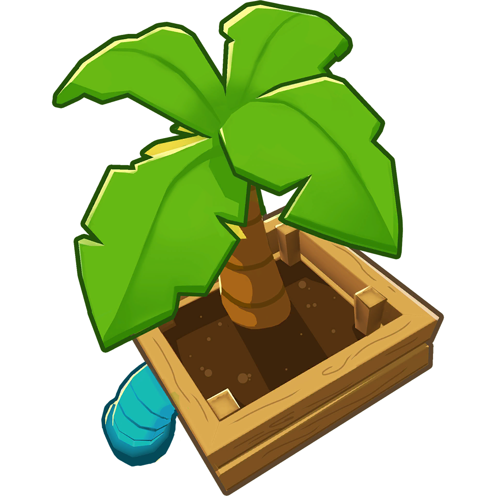 Unused version of 1-0-0 Banana Farm Tower Icon, shows a completely different design approach, being a blue tube going into the ground to the left of the farm.