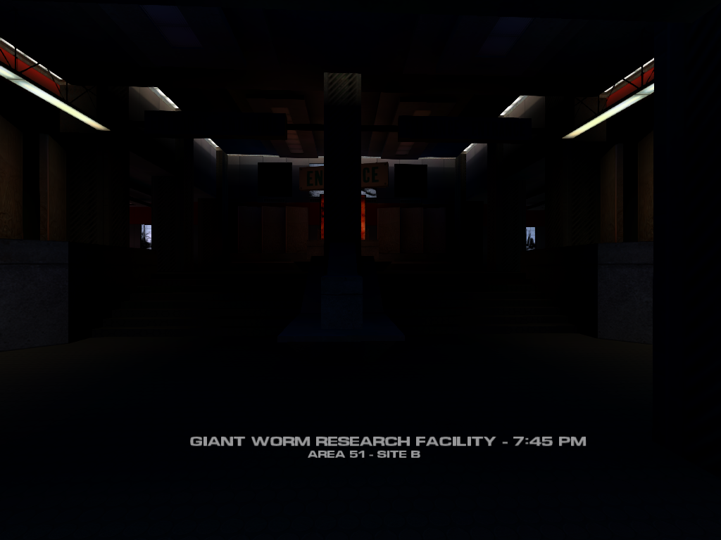 !z3l3_4 intro text, stating the player is inside a "Giant Worm Research Facility". !z3l3_4 intro text, stating the player is inside a "Giant Worm Research Facility".
