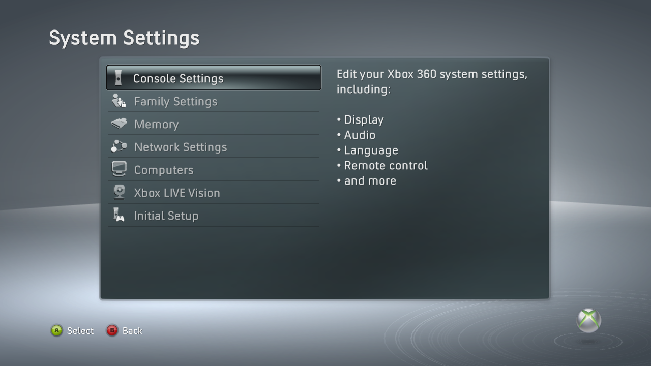 Console Settings