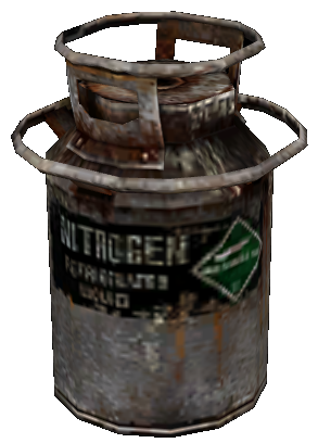 Liquid Nitrogen Canister. One of the Cryolator's components. The Cryolator would be eventually be added in Fallout 4. Liquid Nitrogen Canister. One of the Cryolator's components. The Cryolator would be eventually be added in Fallout 4.