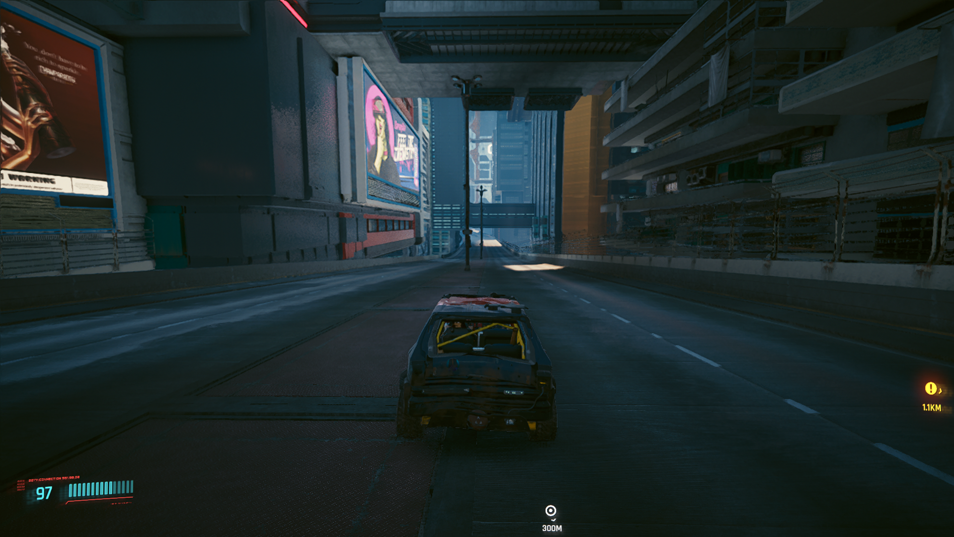 Past the entrances, the road becomes sparse Past the entrances, the road becomes sparse