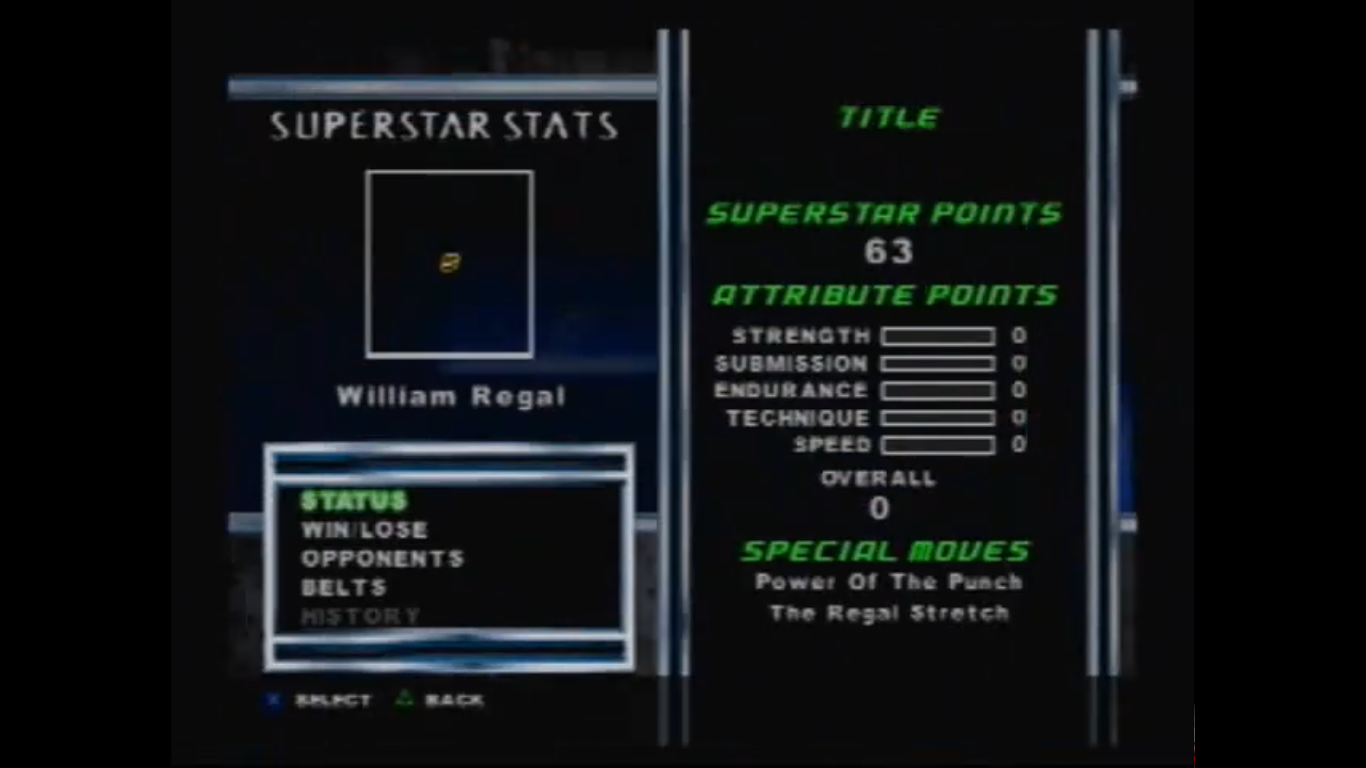 William Regal's stats and finishing moves. William Regal's stats and finishing moves.