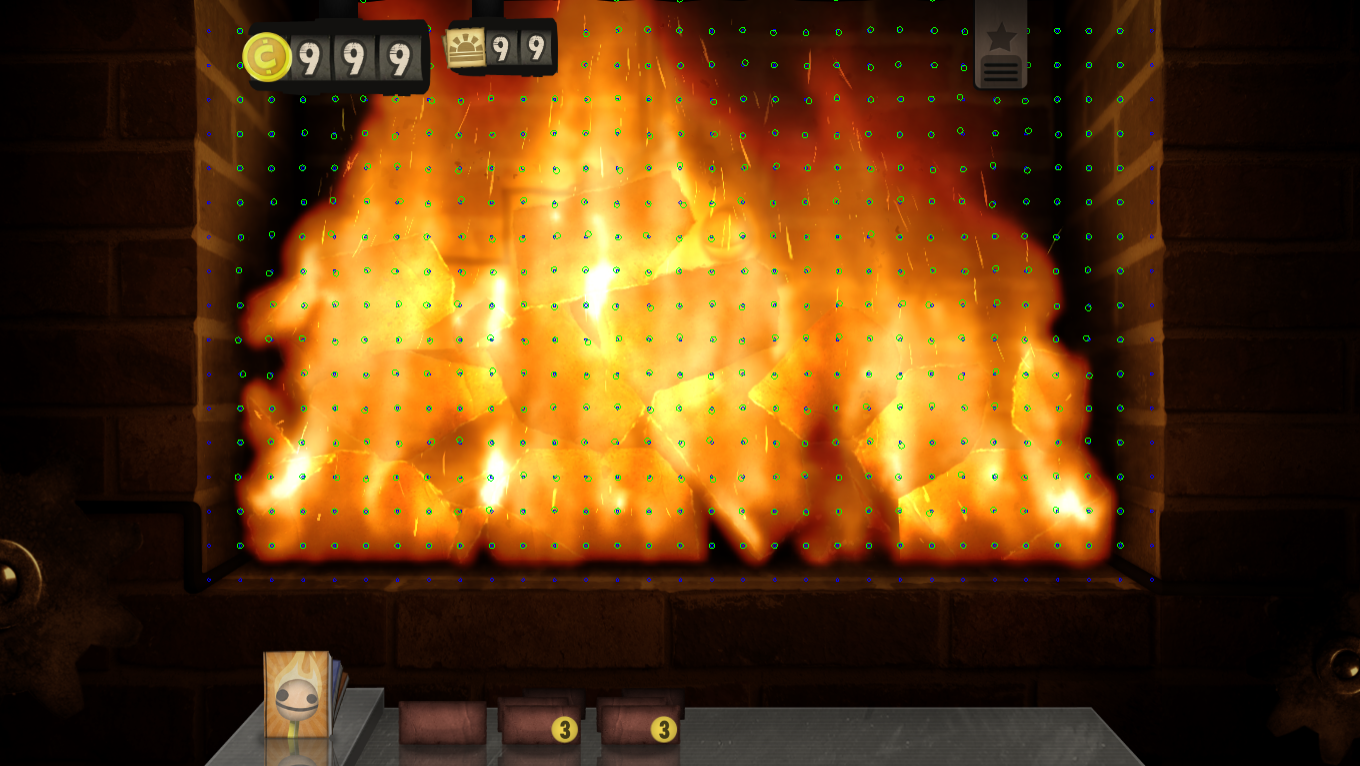 Mode 5 draws a pattern of dots to visualize the heat distortion effect.