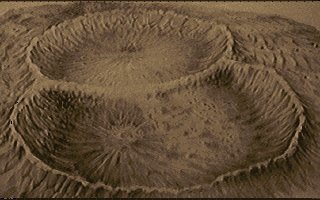 Brown coloring of terrain.