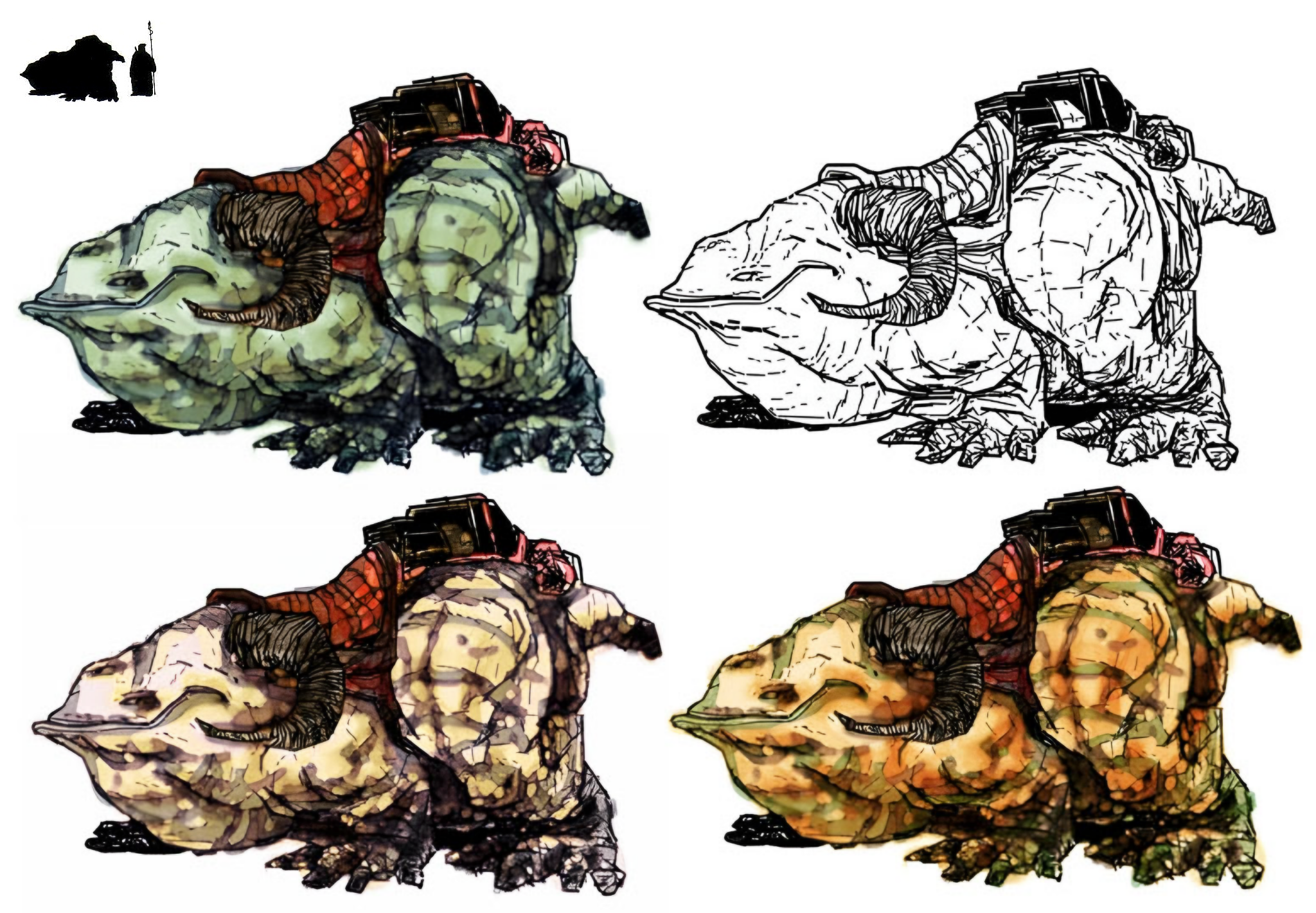 Guar - Labeled as Rotumbo in some previews, these horned beasts became the Guar.
