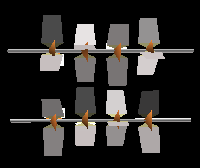 An unused double fan blade object intended to attach in-between two walls, likely the arches in Act 3. A duplicate of it exists in the data. Has collision.