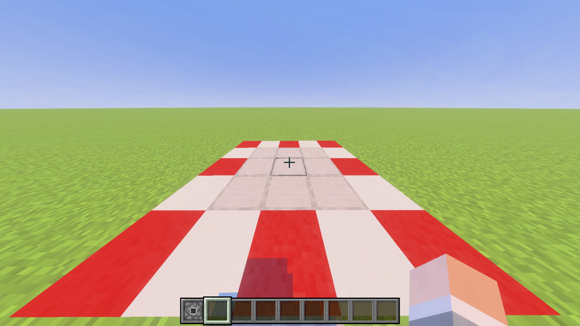 Screenshot showing the block placed down.