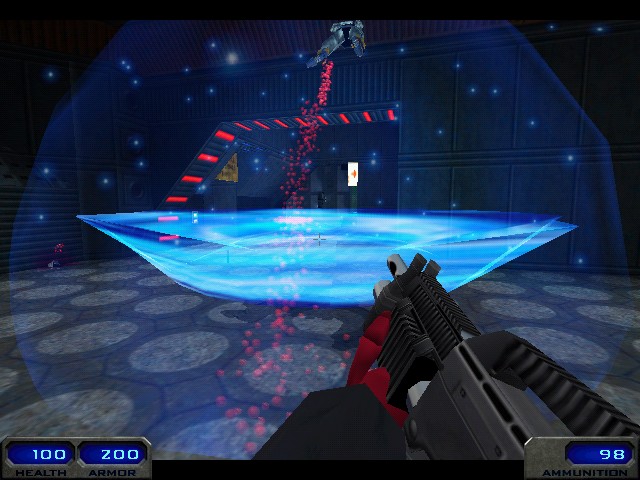 UI is more similar to release one, but it has black bars. Assault Rifle either had a grenade launcher built in or grenade launchers didn't have custom textures yet