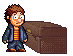 Oswald hiding in the chest in the SNES version. (note that the chest does is not in a 16-bit color palette)
