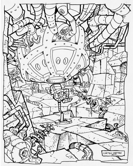 Concept art of the Cortex Vortex. Concept art of the Cortex Vortex.