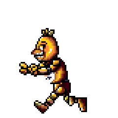 Chica running in the SNES version.