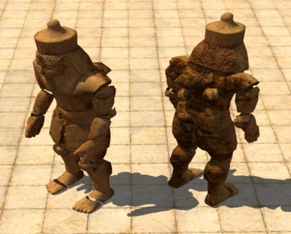 Possessed statue with "Underground" texture in the Editor