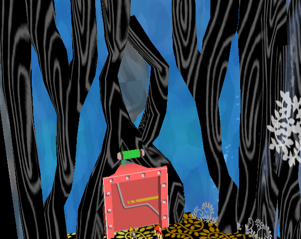 There is an opening above the door with a hole the same size as a Puni. Since Punio enters this room through a hole above the other side of the door, this may have been meant to be where he came out. This hole is still present and fully visible in the remake.