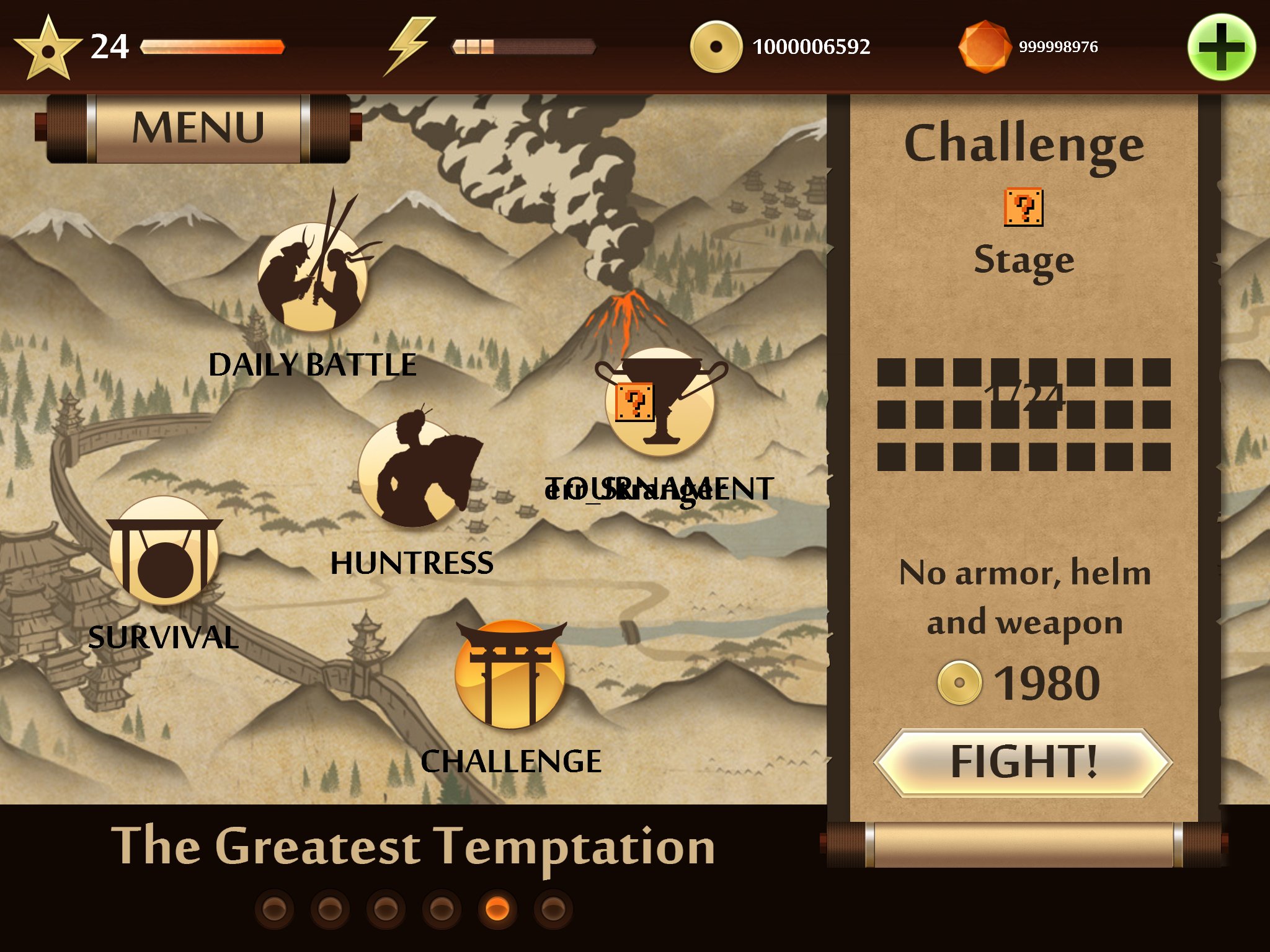 Upon starting challenges. the first fight. is monkey from Act I Hero Reborn