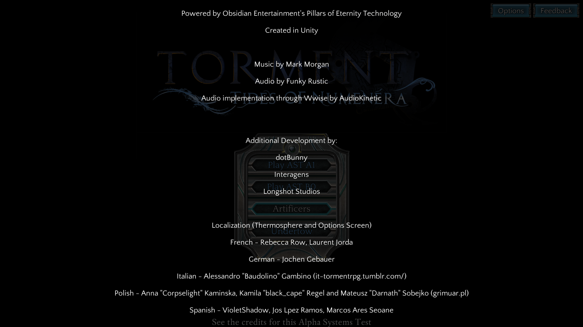Credits - development