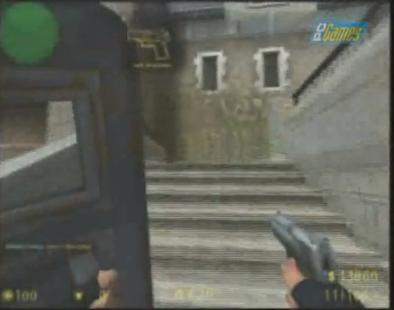 Low-quality screenshot of the Tactical Shield in first-person.