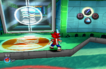 The unique entrance to the Warp Room from the central room.