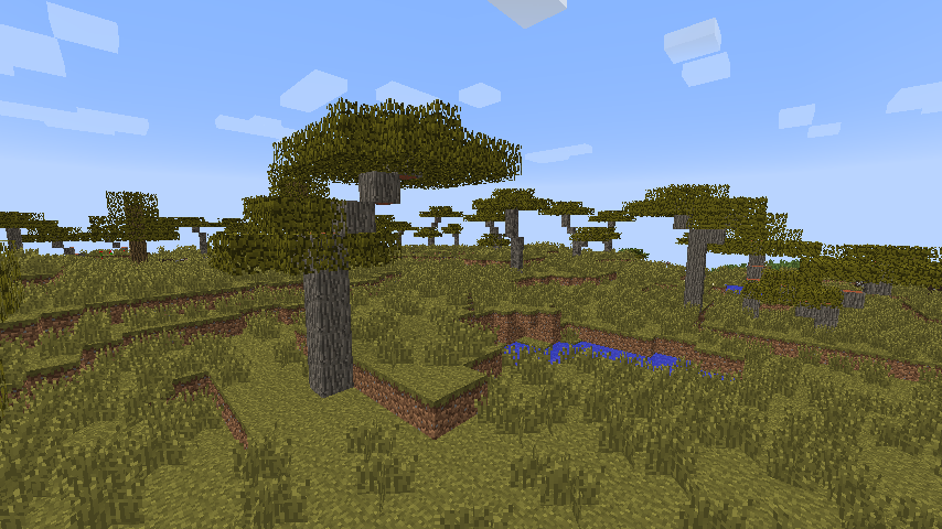 A screenshot of a savanna in 13w36a. A screenshot of a savanna in 13w36a.