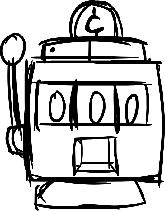 Sketch of a turn order icon for the Slot Machine object, which does not have any turns at all in the final game.