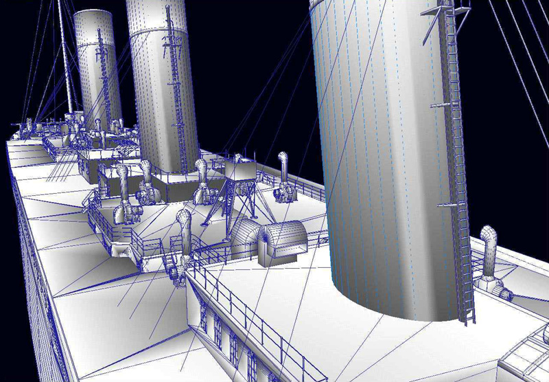 Wireframe of the ship. Wireframe of the ship.