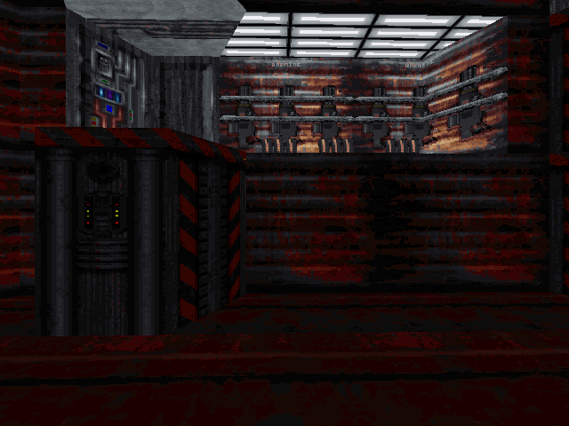 Elevator leading to pistol ammo on left side of front. Elevator leading to pistol ammo on left side of front.