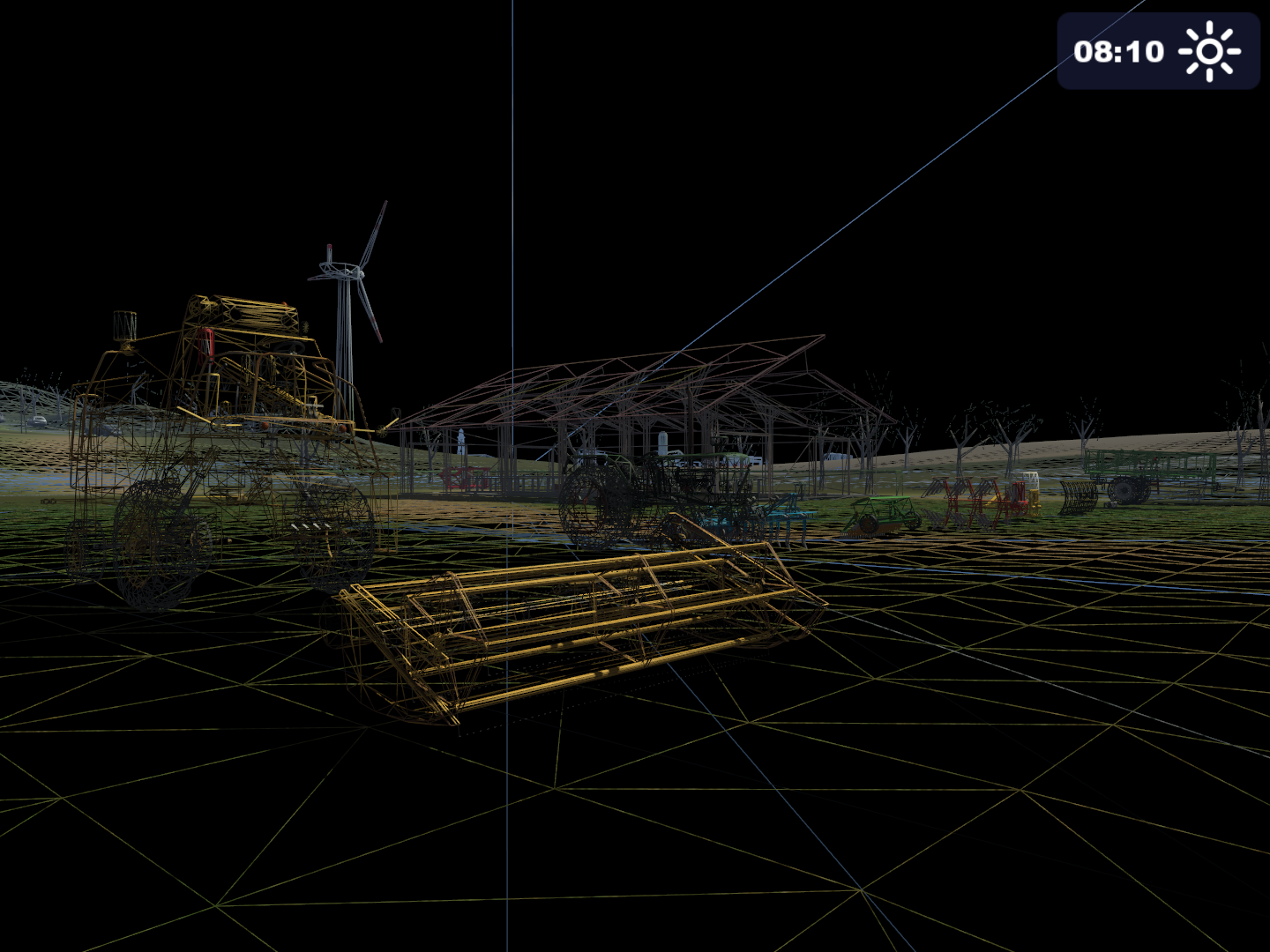 The wireframe view toggled on.