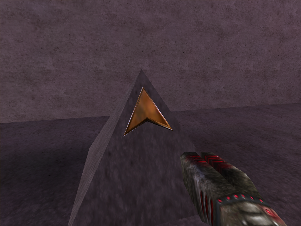 One of the pyramids in the first outdoors room.