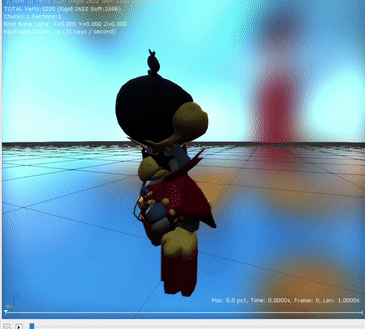 An older version of the animation used before diving at the player off a wall. The timing on it slightly differs from the final version.