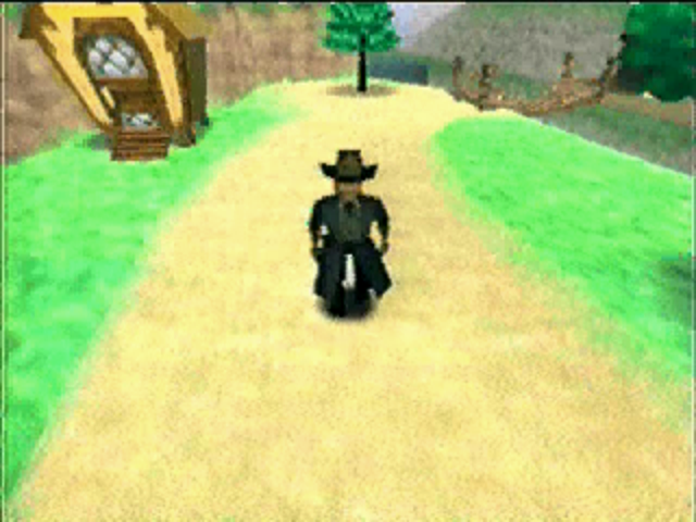 Flint walking around Tazmily, with a river right behind him. Flint walking around Tazmily, with a river right behind him.