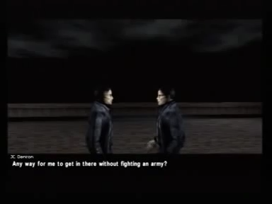 00:17 Different text: "Any way for me to get in there without fighting an army?".
