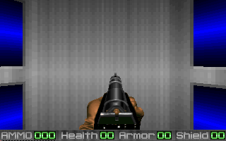 Spawn view of E1M9, at its upper-right corner. Spawn view of E1M9, at its upper-right corner.