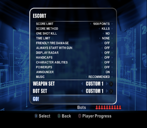 Escort game mode. It has no levels associated with it and the game mode doesn't appear to properly function. Escort game mode. It has no levels associated with it and the game mode doesn't appear to properly function.