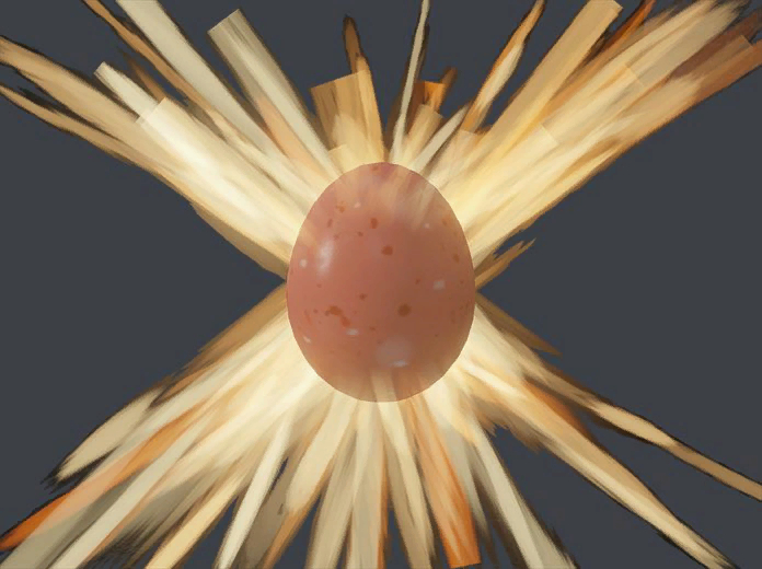 The Red Easter Egg from the Berlin Egg Hunt exploding.