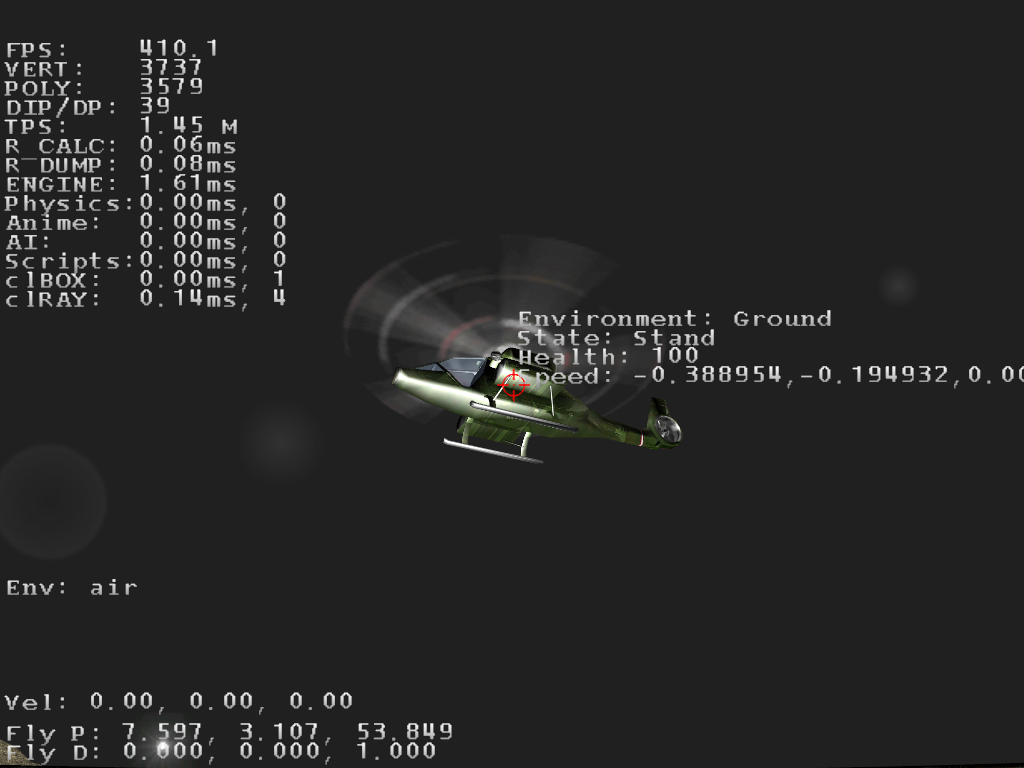 Helicopter in the air.
