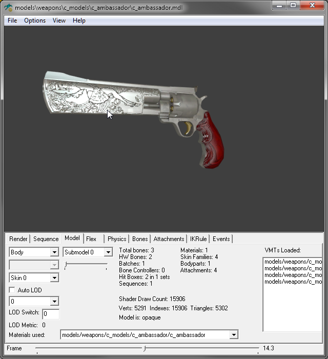 c_ambassador.mdl - Poly count details for comparison. c_ambassador.mdl - Poly count details for comparison.