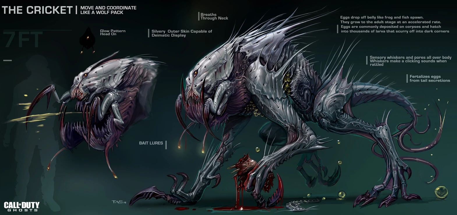 Concept art for the Cricket enemy. Concept art for the Cricket enemy.