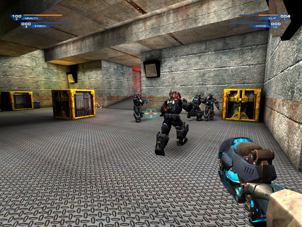 Deathmatch in DM-StalwartXL, a custom level.