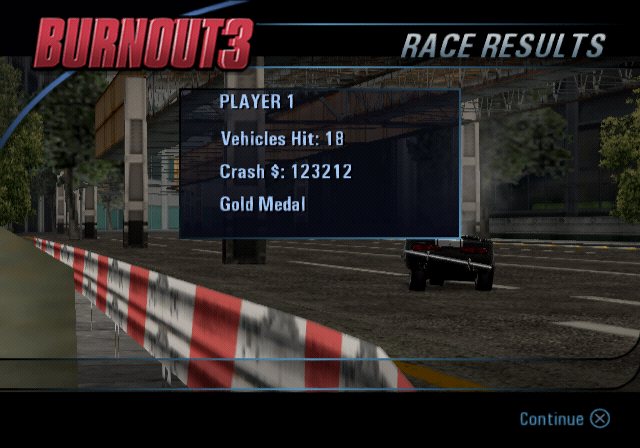 Results screen.