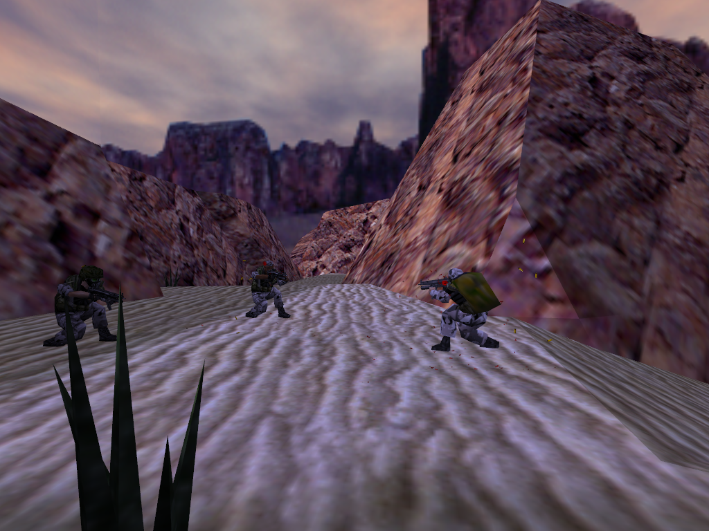 Half-Life Human Grunt attacking friendly soldiers.