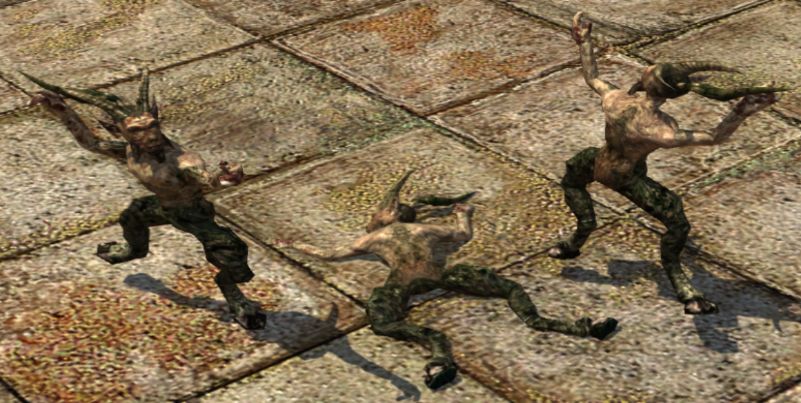 Decorative Satyr corpse with decaying alpha texture applied on it in the Editor Decorative Satyr corpse with decaying alpha texture applied on it in the Editor